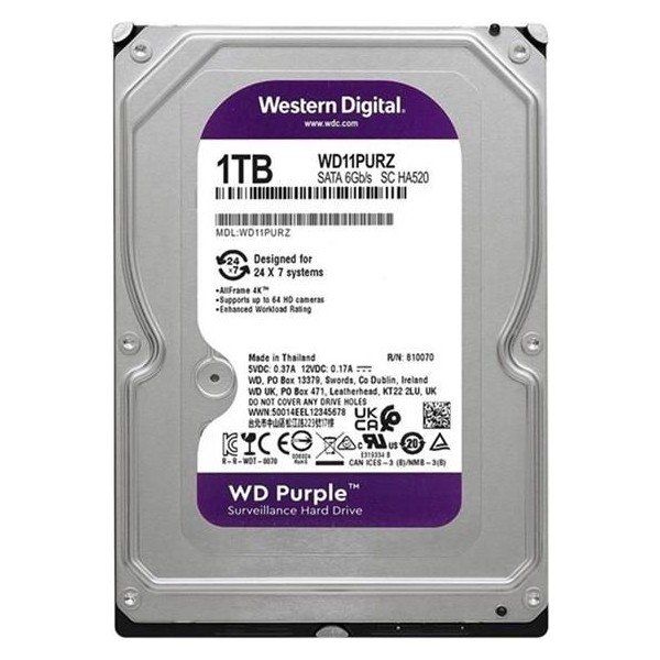 Western Digital WD WD11PURZ Purple 1 TB 3.5 SATA3 5400RPM 64 MB HDD