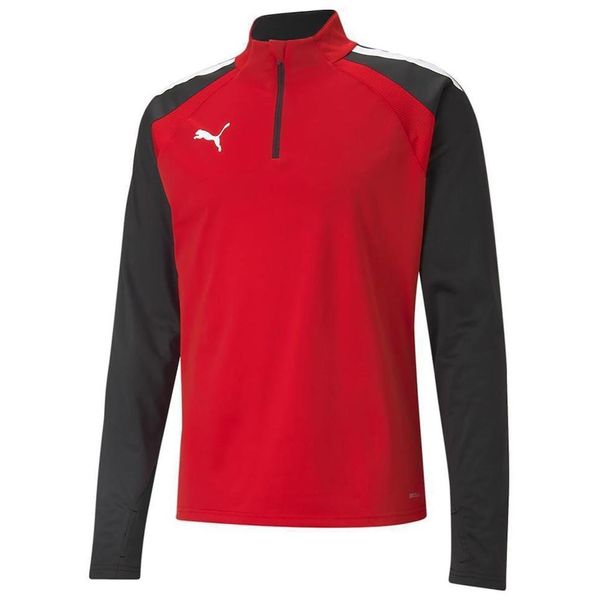 Puma 65723601 Teamliga 1 4 Zip Top Kırmızı Erkek Futbol Antrenman Uzun Kollu Tişört