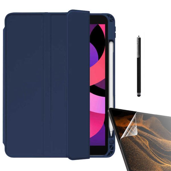 Smcase Apple iPad 10.2 2021 9. Nesil Standli Kalem Bolmeli Arkasi Seffaf Nt11 Nano Kalem Kılıf