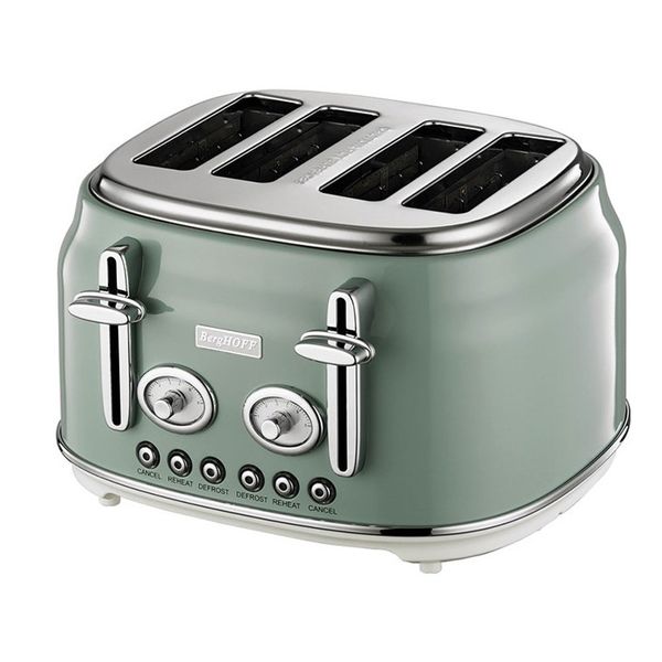 Berghoff Gem Retro Mint Yeşil Dört Dilim Ekmek Kızartma Makinesi