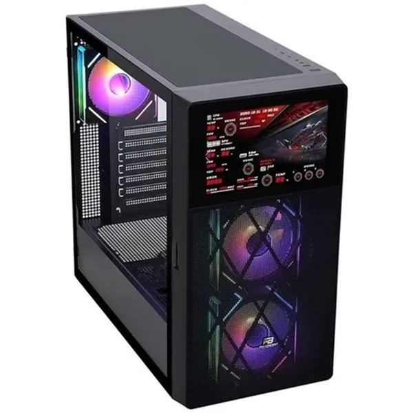 PowerBoost PB-P4367BB ARGB Fanlı LCD Ekranlı Siyah ATX Gaming Bilgisayar Kasası
