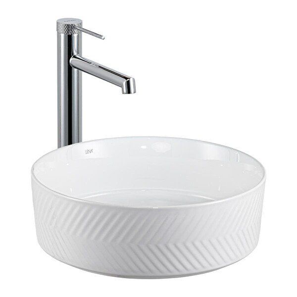 Lena E-W5002 Beyaz Tezgahüstü Lavabo