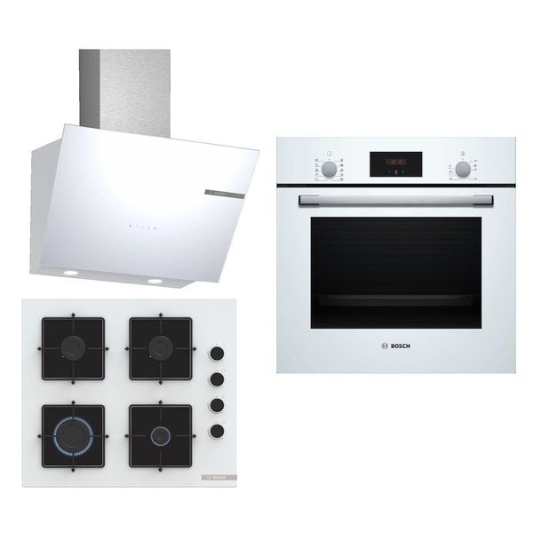 Bosch HBF512BW1T - POP6C2P30O - DWK66PJ20T Beyaz 3'lü Ankastre Set
