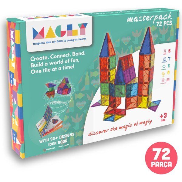 Magly 3 Boyutlu 72 Parça Renkli Manyetik Yapı Blokları