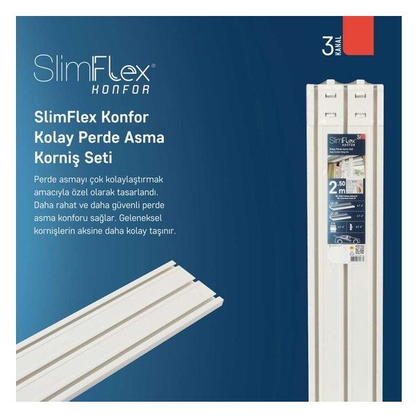 Slimflex Set 3 Kanallı Perde Ray