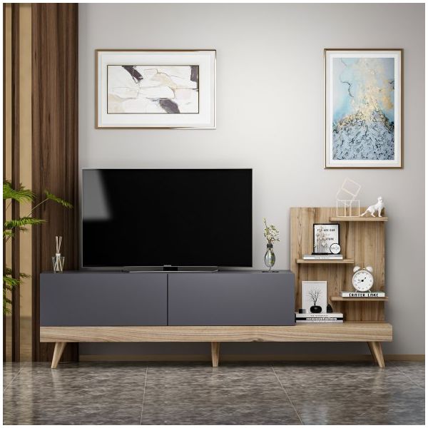 BMdekor Desso Antrasit Ceviz 180 cm TV Sehpası