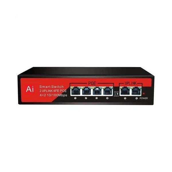 Ezcool EZ-04PSE 4 Port 4FE+2FE Megabit PoE 65 W Switch