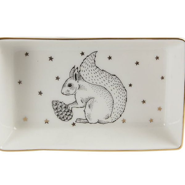Porland Forest Squirrel 8x14 cm Meze ve Kahvaltı Tabağı