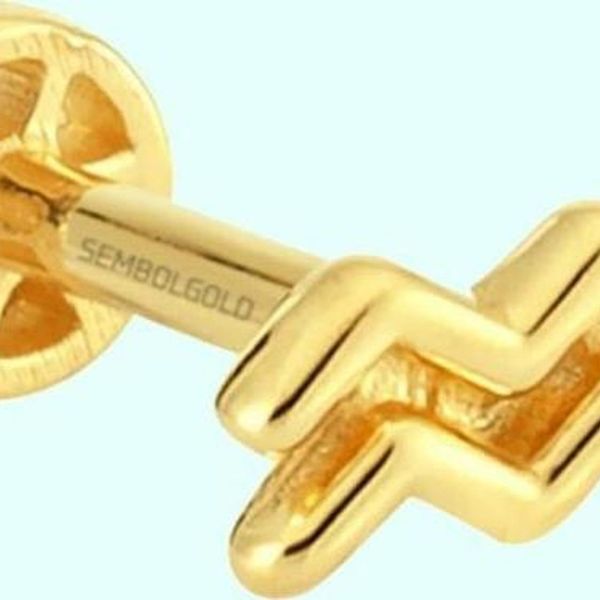 Sembol Gold 14 Ayar Kova Burcu Altın Tragus Piercing