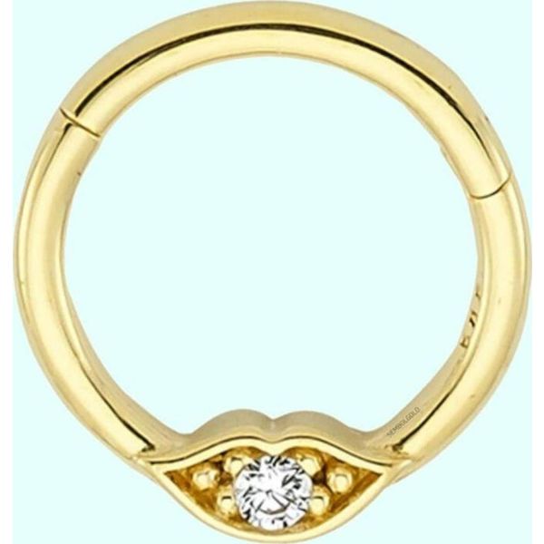Sembol Gold Tektaş Dudak 14 Ayar Altın Halka Piercing