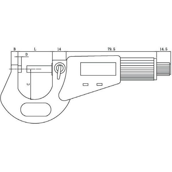 Asimeto AS-116 50-75 mm 0.01 mm Ölçek Dijital Dış Çap Mikrometresi