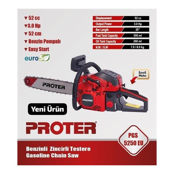 Proter PGS 4250 EU Benzinli Ağaç Kesim Motoru