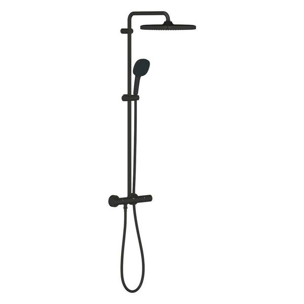 Grohe 266892431 Mat Siyah Tempesta Cube Termostatik Duş Bataryalı Duş Sistemi