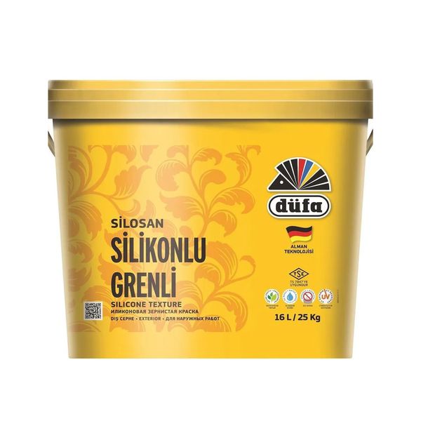 Düfa 25 kg Silosan Silikonlu Grenli Beyaz Dış Cephe Boyası