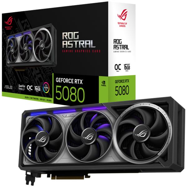 Asus ROG Astral GeForce RTX 5080 OC ROG-ASTRAL-RTX5080-O16G 16GB GDDR7 Ekran Kartı