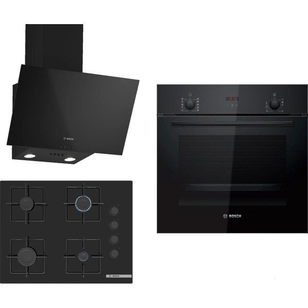 Bosch HBF512BB1T - POP7C6P30O - DWK63PJ60T Siyah 3'lü Ankastre Set