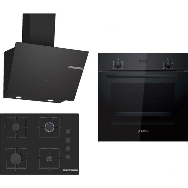 Bosch HBF512BB1T - POP7C6P30O - DWK66PJ60T Siyah 3'lü Ankastre Set