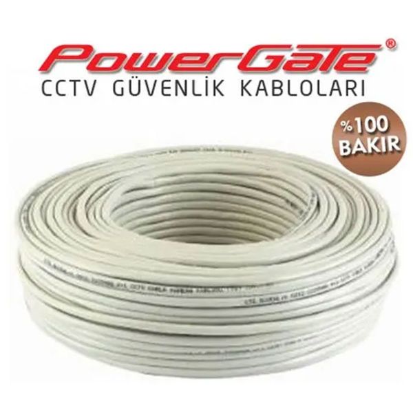 Powergate PRO 100 mt 2+1 Bakır CCTV Güvenlik Kablosu