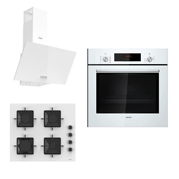 Siemens & Ferre HB012FBW1T - SS206 - D087 Beyaz 3'lü Ankastre Set