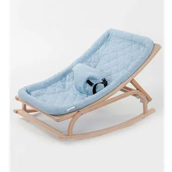 Babycom Naturel Ahşap Kademeli Mavi Ana Kucağı