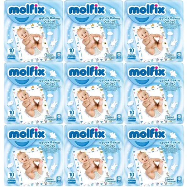 Molfix 9x10 Adet Bebek Bakım Alt Açma Örtüsü