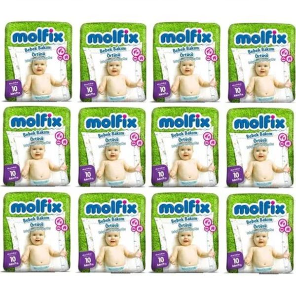 Molfix 12x10 Adet Bebek Bakım Alt Açma Örtüsü