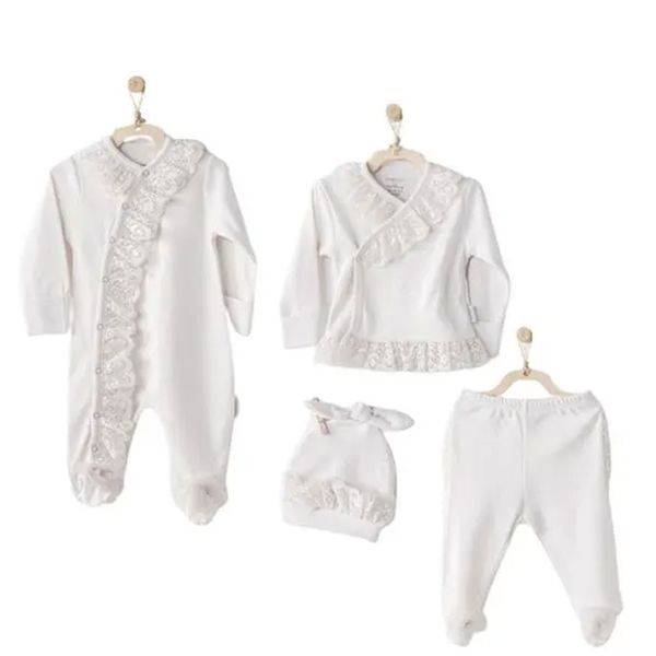 Andywawa AC24264 Chic Girl Ekru 4 Parça Bebek Hastane Çıkışı