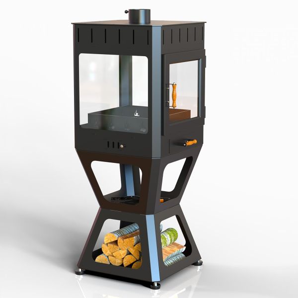 HOTBBAQ Hot Rectangle Pro Seramik Camlı Şömine