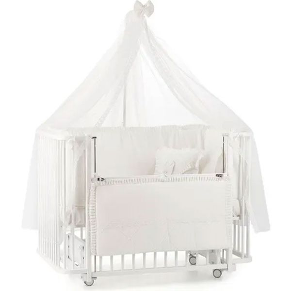Meltem Smart Bambino Sallanır Ahşap 70x110 cm Beyaz Ekru Anne Yanı Beşik