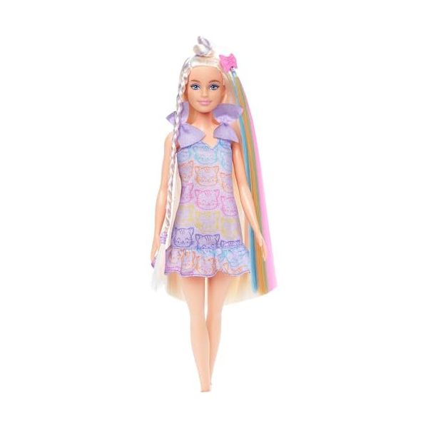 Barbie JCT72 Barbie Upuzun Muhteşem Saçlı Bebek Saç Tasarım Oyun Seti
