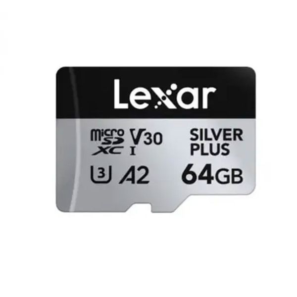 Lexar LMSSIPL064G-BNANG 64 GB MicroSD High Performance Silver Plus MicroSDXC UHS-I Up to 205 MB/s Read 100 MB/s Bellek Kartı