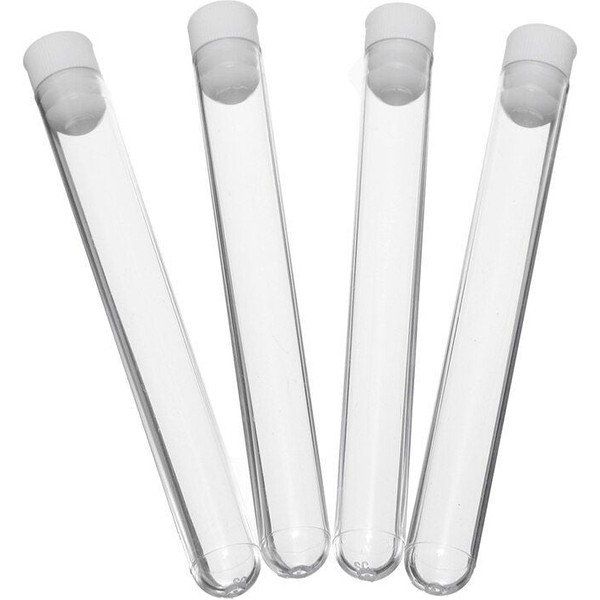 Aropi 16x100 mm 100 Adet Dibi Yuvarlak Şeffaf Kapaklı Plastik Deney Tüpü