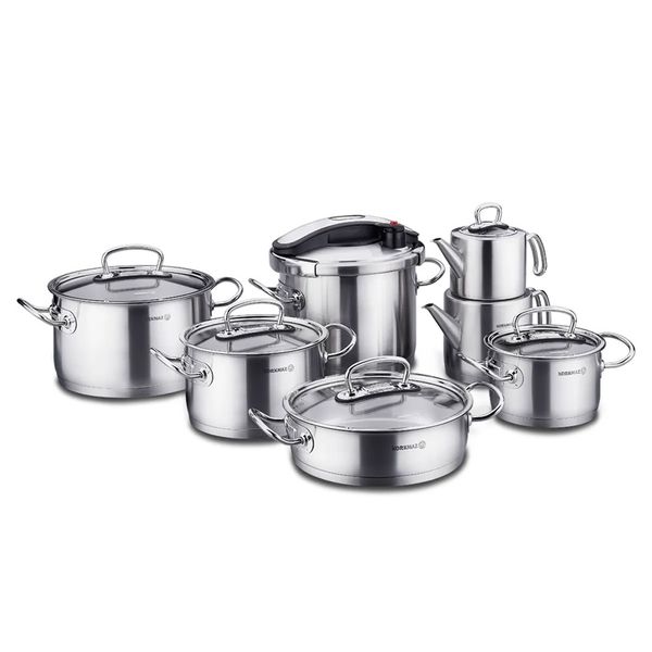 Korkmaz Proline Gri 26 cm 14 Parça Hiper Set Çelik Çeyiz Seti