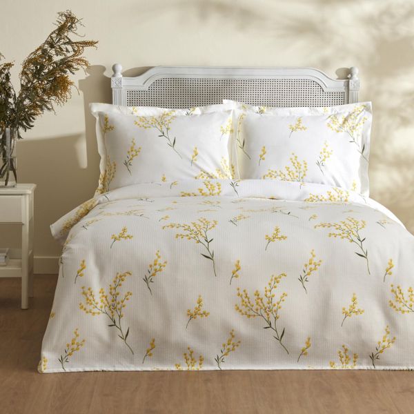 Karaca Home Loretta %100 Pamuk Sarı Tek Kişilik Pike Takımı