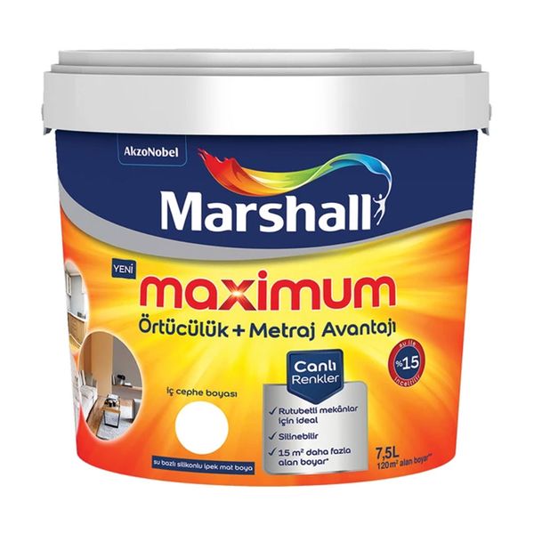 Marshall Maximum Silikonlu Ipek Mat Papaya 7.5 lt İç Cephe Boyası