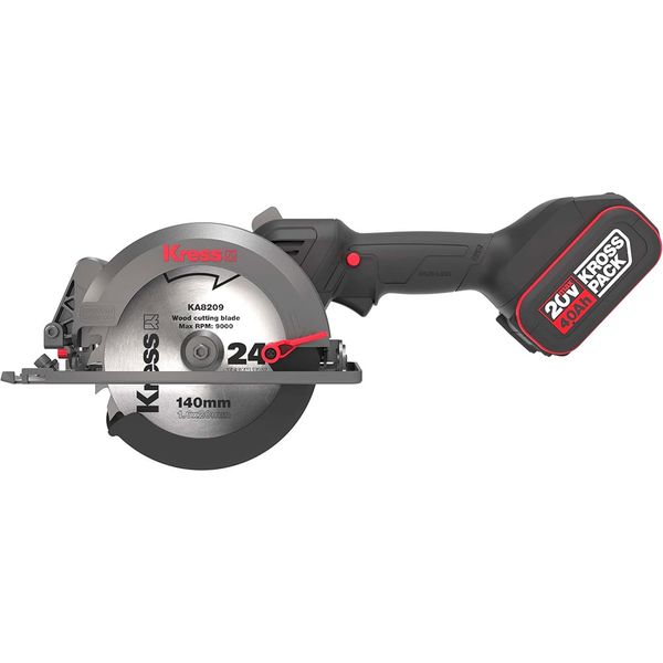 Kress KUE11 20 V 4.0 Ah Li-Ion 140 mm Çift Akülü Kömürsüz Profesyonel Çok Amaçlı Daire Testere