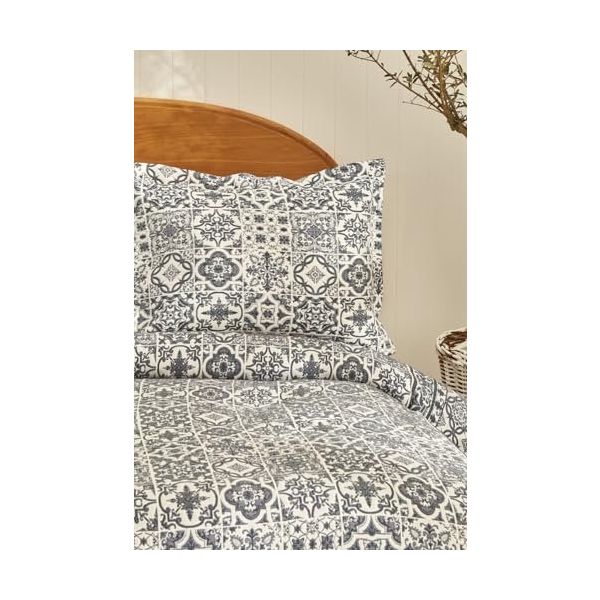 Karaca Home Tiles Çift Kişilik Mavi Yatak Örtüsü