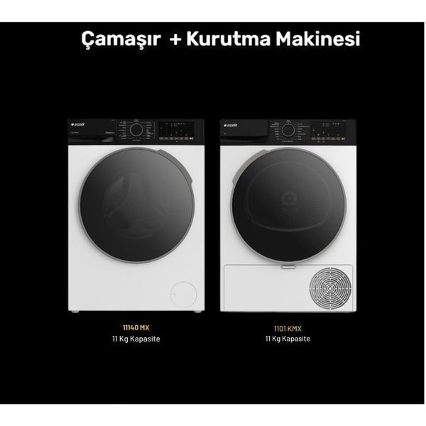 Arçelik 11140 MX Çamaşır Makinesi + 1101 KMX Çamaşır Kurutma Makinesi