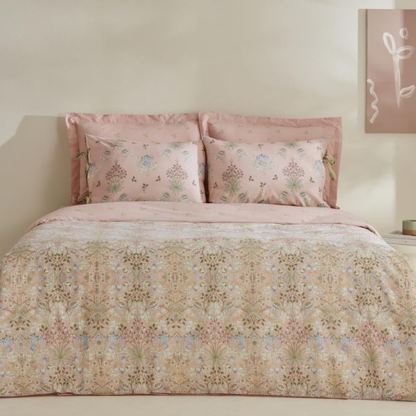 Karaca Home Flovy %100 Pamuk Pudra Çift Kişilik 200x220 cm Nevresim Takımı