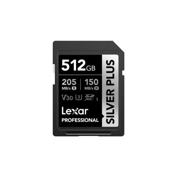 Lexar 512 GB Silver Plus SD UHS-I V30 U3 205 MB/s Hafıza Kartı