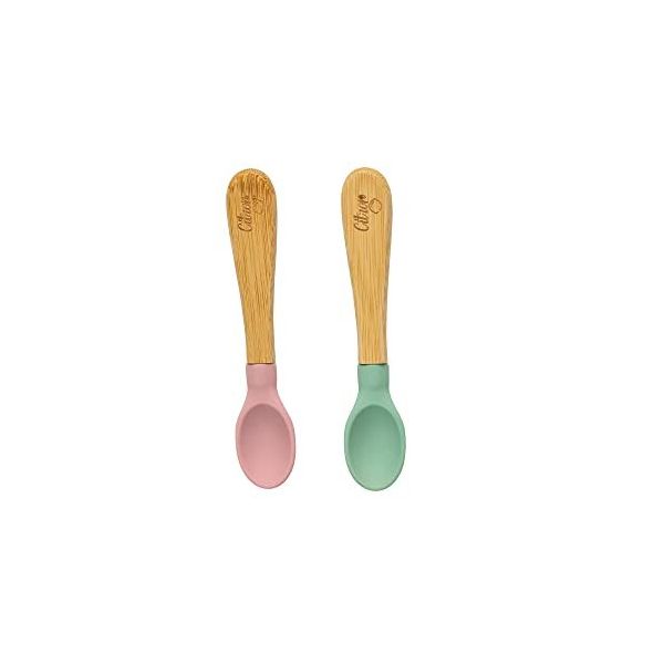 Citron 1073667 Green Pink 2'li Organik Bambu Kaşık Seti