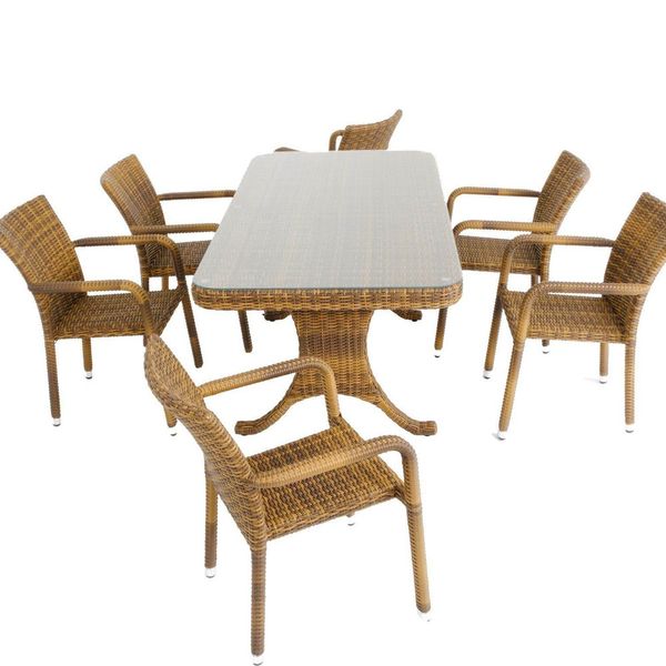 ReHome Peter 90x180 Rattan Masa Takımı