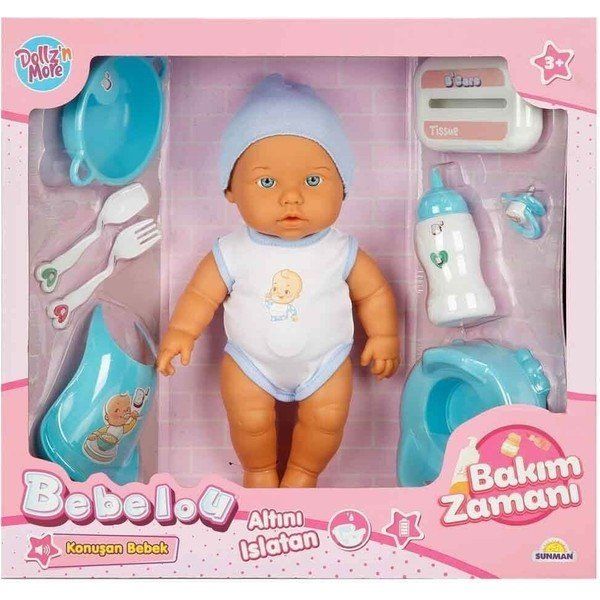 Sunman 3823 32 cm Bebelou Bakım Zamanı Sesli Gülen Ağlayan Bebek