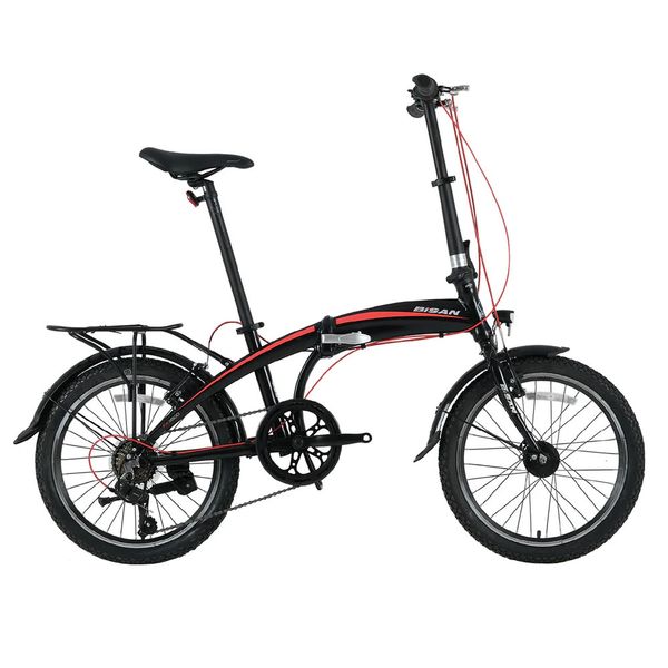 Bisan FX 3500-TRN 20 Jant 1x7 Vites Siyah Kırmızı Katlanabilir Bisiklet