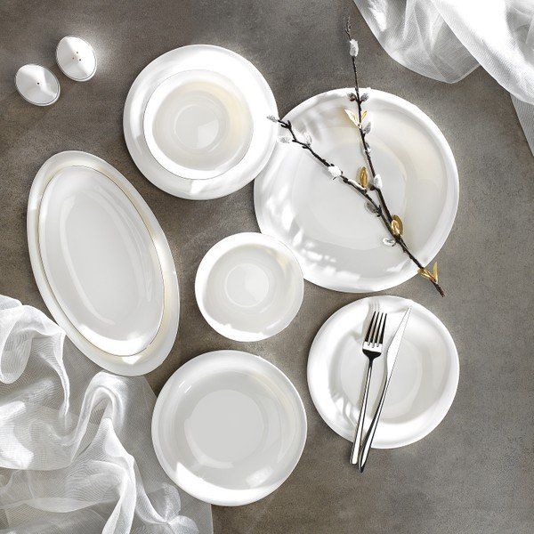 Schafer Superfine Bone Elixir 56 Parça Platin Yemek Takımı