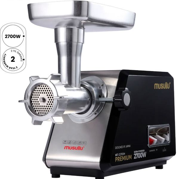 Musullu Premium 2700W Siyah Et Kıyma Makinesi