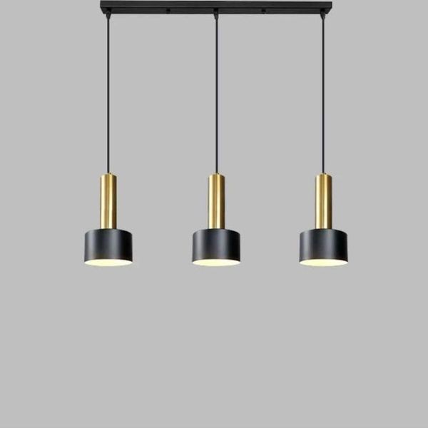 Rsylight Retro Metal 3'lü Masa Üstü Siyah Gold Dekoratif Rustik Sarkıt Avize