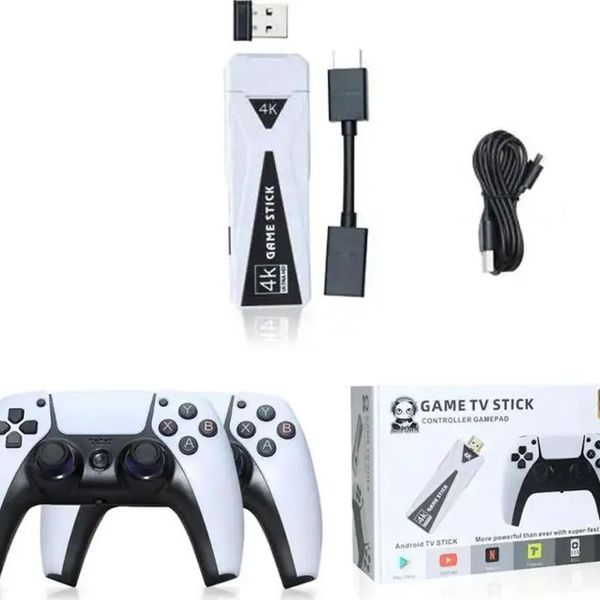 Schitec 4K Android Tv Stick Retro Game Konsol 10000 Oyunlu 64 gb Beyaz Oyun Konsolu