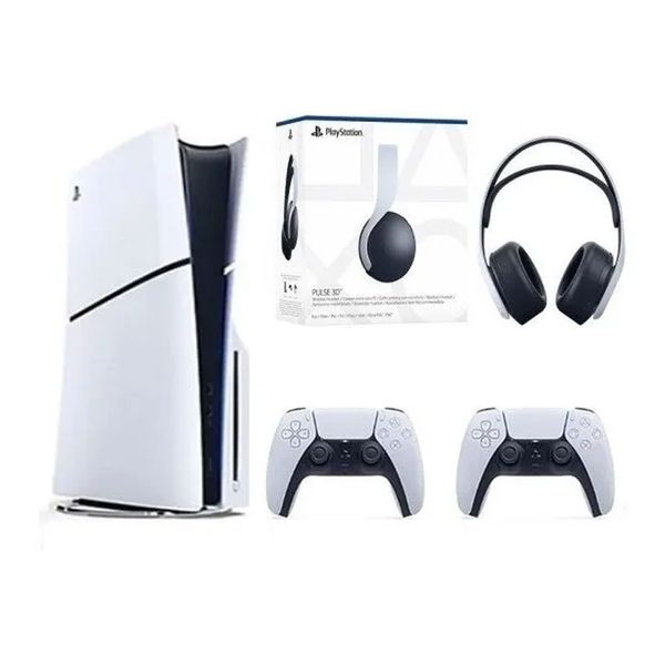 Sony PlayStation 5 Slim CD Edition Oyun Konsolu + 2 DualSense + Şarj İstasyonu + 3D Kulaklık