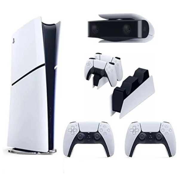 Sony PlayStation 5 Slim Dijital Edition Oyun Konsolu + 2 Dual Sense + Şarj İstasyonu + PS5 Kamera